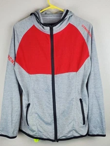 Chaqueta con Capucha Hombre Grande Gimnasio Estética 110 PRCNT Entrenamiento Activo Cremallera Gris Rojo - Imagen 1 de 9