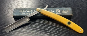 Navaja recta plegable Real Bluepoint vintage con caja - Imagen 1 de 2