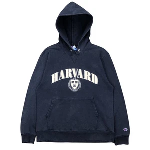 Vintage 80s Champion Harvard University Blue Sweatshirt Hoodies USA M - Picture 1 of 9