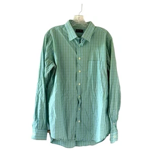 Gitman Bros Green/Blue Plaid Cotton Button-down Shirt Men’s Size XL Long Sleeve - Picture 1 of 10