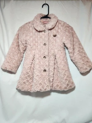 Juicy Couture Girls Size 5 Faux Fur Pink Jacket/Coat  - Image 1 of 4