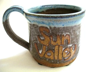 3D~SUN VALLEY~Hand Thrown~SIGNED~Pottery~STONEWARE~Mug~GLAZED~3.5"x4" - Picture 1 of 10
