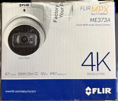 FLIR MPX ME373A 4K WDR Audio Turret Dome Security Camera IP67 Night Vision NEW - Image 1 of 4