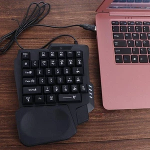 USB Handedly Keyboard Luminous Gaming Mechanical Keyboard Desktop PC - Picture 1 of 14