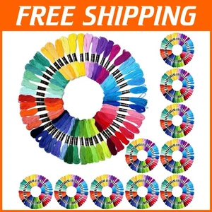 500 Skeins Rainbow Embroidery Floss - 10 Pack - Picture 1 of 9