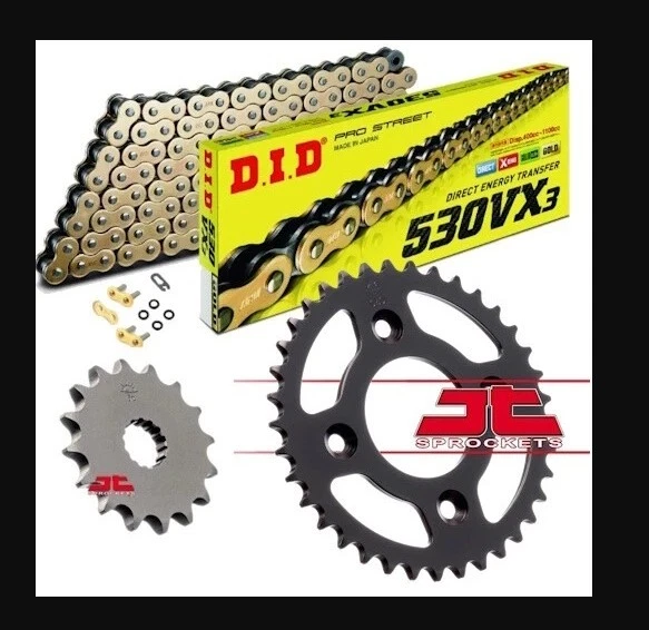 Honda CBR954RR Fireblade 2003 DID Gold X-Ring Chain & JT Sprockets - Image 1 of 1
