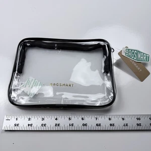 Bolsa de aseo de viaje BagSmart transparente aprobada por la TSA con ribete negro impermeable nueva con etiquetas - Imagen 1 de 5