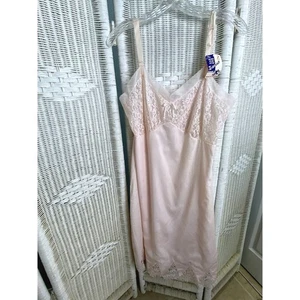 Abito slip vintage anni 50 Aristocraft rosa pallido pizzo pinup coquette cottagecore L - Foto 1 di 10