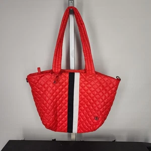 Bolso de Mano Oliver Thomas Rojo Acolchado Bloqueo RFID Alijo Secreto Sin Correa para el Hombro - Imagen 1 de 13