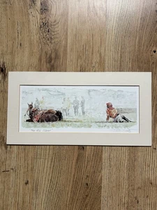 Signierter Aquarelldruck "The All Clear" vom Künstler David Dent Pferderennen  - Bild 1 von 3