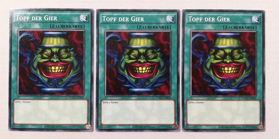 Topf der Gier Zauberkarte YGLD 3 Karten Set deutsch - Bild 1 von 1
