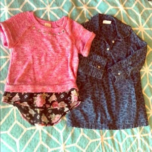Denim cheetah print dress & Faded Glory tunic - Picture 1 of 8