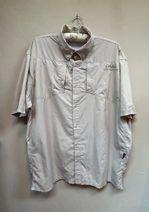 Cabela's Guidewear Men's Vented Fishing Shirt Short Sleeve UPF Beige Size XL - Picture 1 of 7