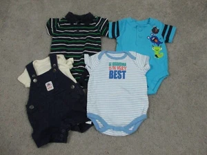Lot 5 Bodysuit Overall Baby boys 0-3 Mo Infant Gap Polo Collar Cotton Monster - Picture 1 of 15