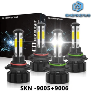 4SIDE 9005+9006 LED Combo Headlight Kit COB 440W Light Bulbs High Low Beam - Imagen 1 de 9