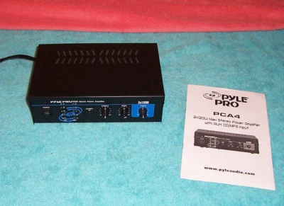 Pyle Pro PCA4 2 x 120  stereo power amplifier w/ aux CD/mp3 input VGCond. amp  - Image 1 of 4