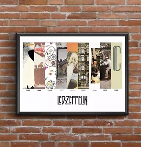 Discografia Led Zeppelin Multi Album Copertina Art Poster Festa del Papà Regalo - Foto 1 di 12