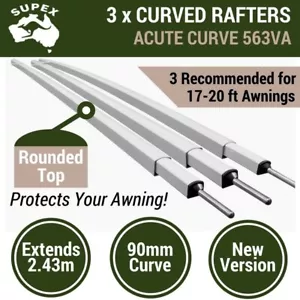 3x Supex 563VA Acute Curved Awning Rafter for Roll-Out Caravan Roof, Rafters - Picture 1 of 6