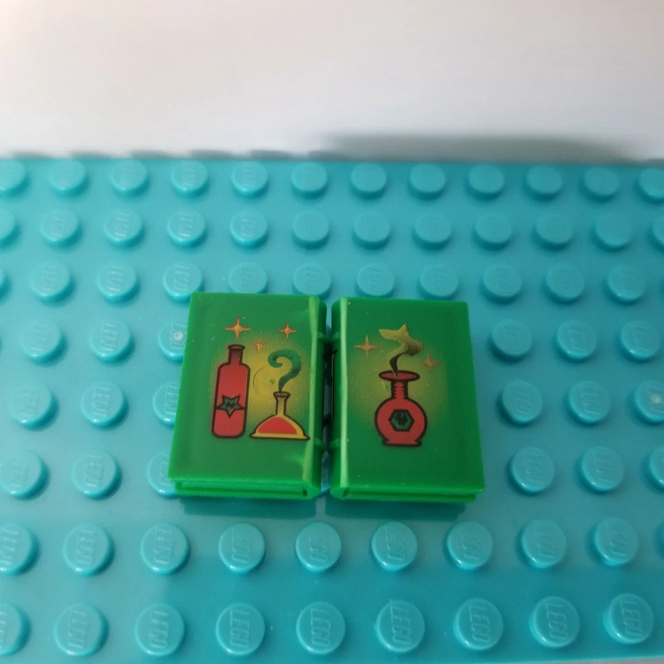 Lego Poción Libro de Hechizos Mago Engranaje Botellas Vaso Frasco Verde Magia Impreso Foto 1 de 1