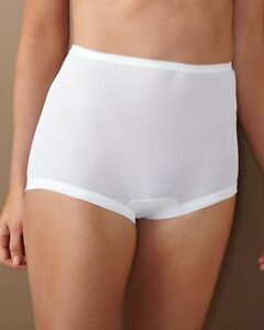 Size 10 Carole 100%-Acetate Crotch Panties White Vintage-New Briefs Panty Cuffs