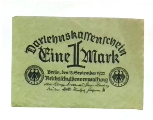 1922 Germany Weimar Republic 1 Mark Banknote - Picture 1 of 2