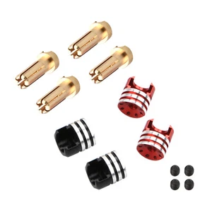 4x Black Red Battery Heatsink Plugs Kit For 1/10 Off-Road Truck RC Car Parts - Picture 1 of 12