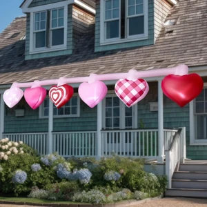 14.7FT Long Valentine'S Day Inflatables Hanging Flashing Pink Hearts Decorations - Picture 1 of 12