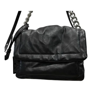 Marc Jacobs Leather Pillow Shoulder Crossbody BLACK Silver Chain & Long Strap - Picture 1 of 9