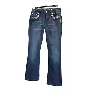 NWT Miss Me Wild Flower Mid Rise Short Inseam (32") Jeans Size 28 - Picture 1 of 10
