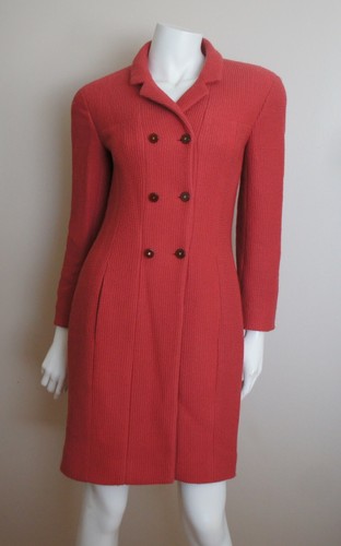 Cappotto lana rosso originale Chanel 99A 6 bottoni CC taglia 36