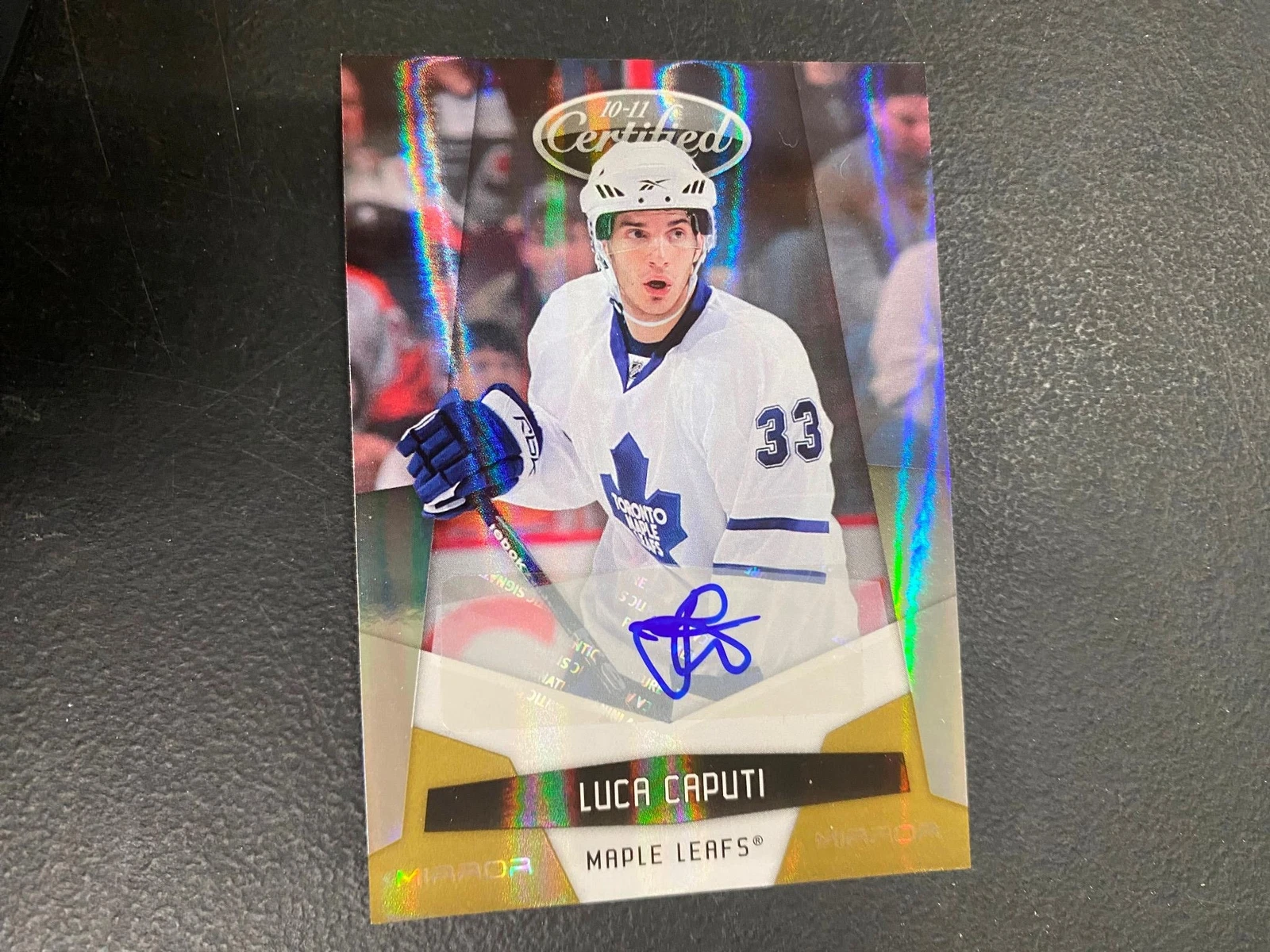 Luca Caputi 2010/11 Certified Auto Autograph Mirror Gold #6/25 Maple Leafs A23