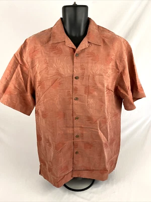 Camisa de campamento para hombre Jos A Bank modal mezcla de polietileno floral manga corta talla M roja Foto 1 de 4