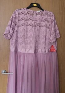 Brand New Ladies Yours Purple Lace Dress Size 24. - Picture 1 of 3