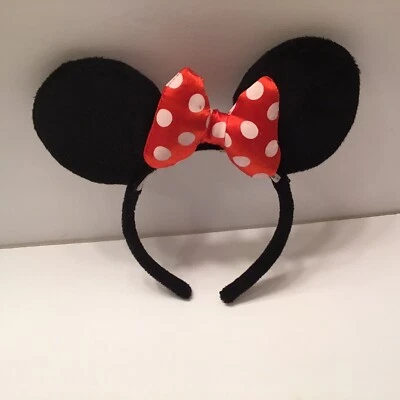 Diadema orejas de Minnie Mouse lunares lazo rojo adulto niño Foto 1 de 3