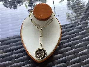 "CADENA CLIP MELINDA MARIA TONO DORADO LUNA/ESTRELLA SOBRE PAPEL 15,5"" + 3""" - Imagen 1 de 8