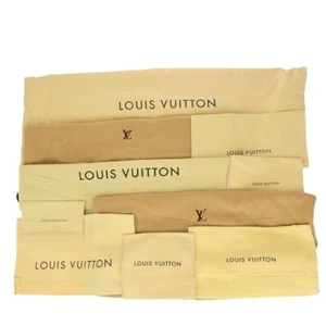 LOUIS VUITTON Logo 10 Set Dust Bag Drawstring Canvas Cotton Beige Brown 02KA764 - Picture 1 of 13