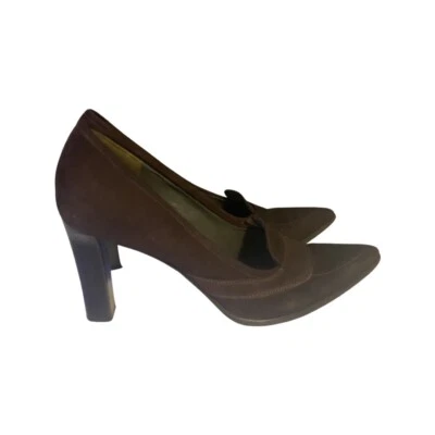 Zapatos de salón Jil Sander punta puntiaguda 37/6 marrón gamuza sin cordones usados en excelente estado Foto 1 de 4
