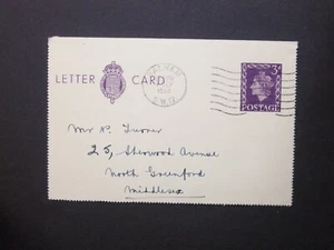 GB Stationery 1958 QEII 3d violet Letter Card cream card LCP20 BALHAM S.W.12 m/c - Picture 1 of 2