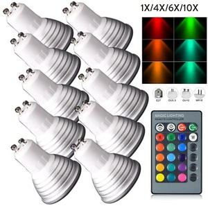 LED Spotlight With Remote Control Spotlights AC85-265v Bulbs GU5.3 RGB COB 12V - Picture 1 of 15