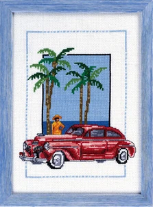 Permin 92-8127 Voiture Cuba Rouge Broderie Point de croix compté - Imagen 1 de 1