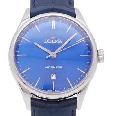AUTÉNTICO RELOJ DE PULSERA DELMA 41601 automático Heritage azul/plateado 0954 Foto 1 de 4