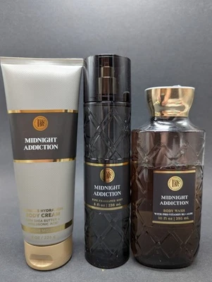 Bath & Body Works MIDNIGHT ADICTION Fragancia Bruma, Crema Corporal y Jabón Corporal Set Foto 1 de 2