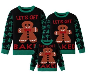 Hombre Gingerbread Man Let’s Get Baked Feo Navidad Jersey/Suéter - Imagen 1 de 2