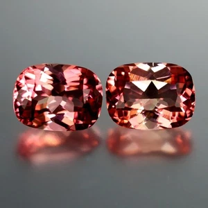 3,00 ct (2 piezas) PAR A JUEGO Corte Cojín (8x6 mm) Turmalina Rosa Profundo Natural - Imagen 1 de 2