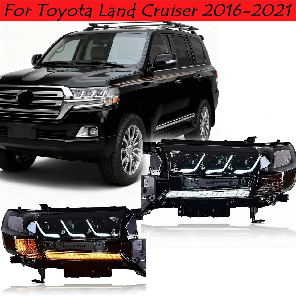 Conjunto de conjunto de farol de LED para Toyota Land Cruiser 2016-2021 lâmpada de seta - Imagem 1 de 4