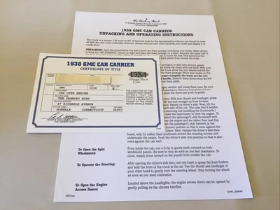 GMC Carrier Danbury 1938 como nuevo título papeleo solo 1:24 Foto 1 de 4