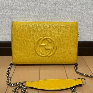 Gucci Small Crossbody Clutch Purse Soho Leather Chain Wallet Shoulder Bag used - Picture 1 of 9