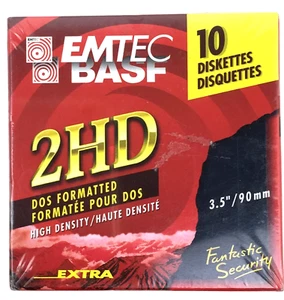 Disquetes BASF 2HD Emtec DOS Formateado Caja Sellada de 10 Alta Densidad 3.5" - Imagen 1 de 3