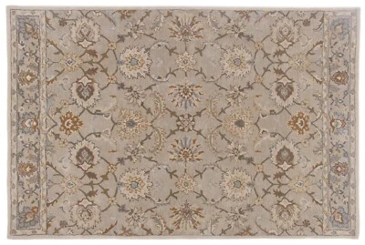 Alfombra hecha a mano de lana acolchada beige Anne para el hogar, dormitorio sala de estar Foto 1 de 4