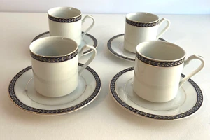 Vintage Set of 4 Sango Empress Cobalt Gold Majesty Collection Cups & 4 Saucers - Picture 1 of 10